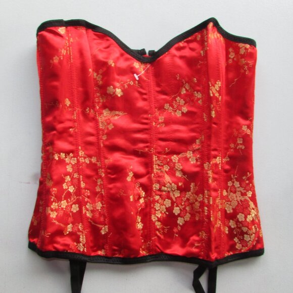 Red Asian Themed Corset Set - NEW - Large - Picture 1 of 9